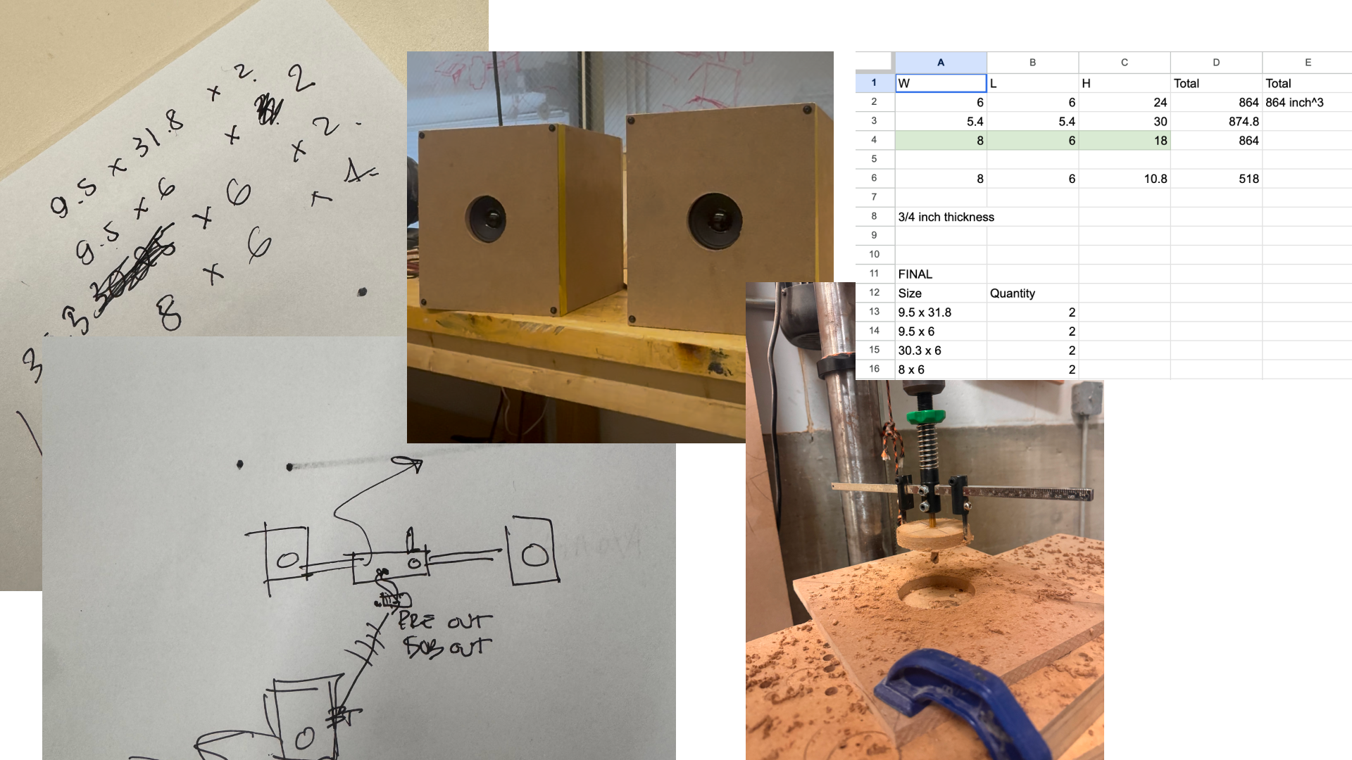 hhehehehe speakers enclosure construction sketches, dimensions, and build photos