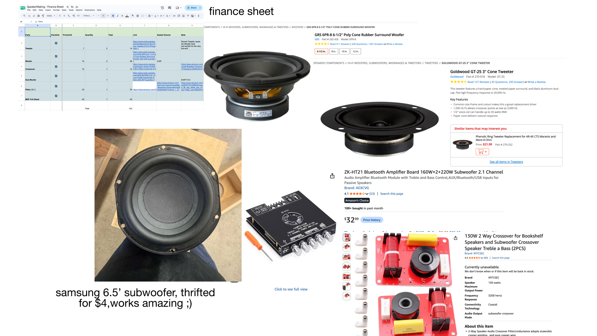 hhehehehe speakers hardware parts research and component sheet