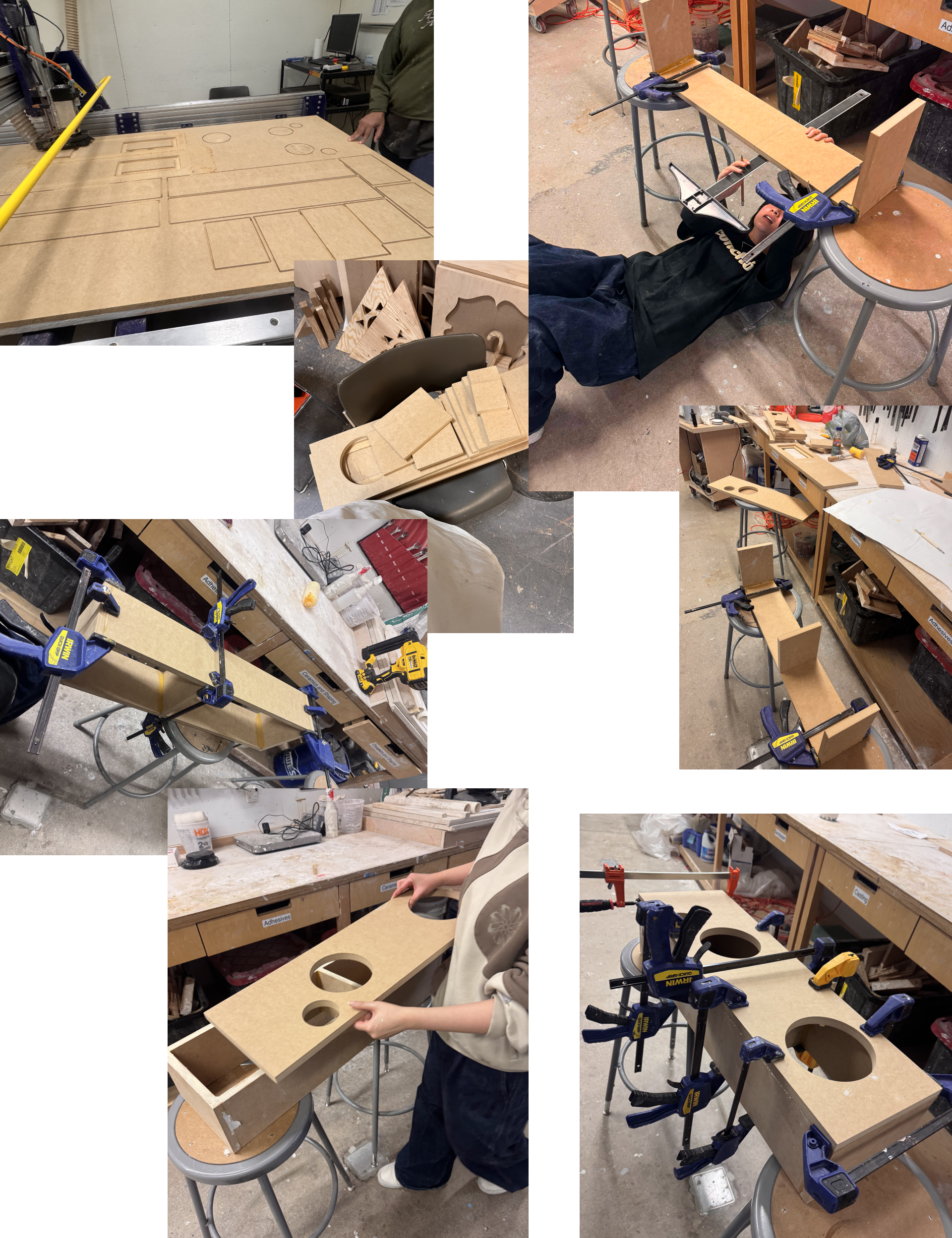 hhehehehe speakers frame construction: CNC cutting, clamping, and assembly