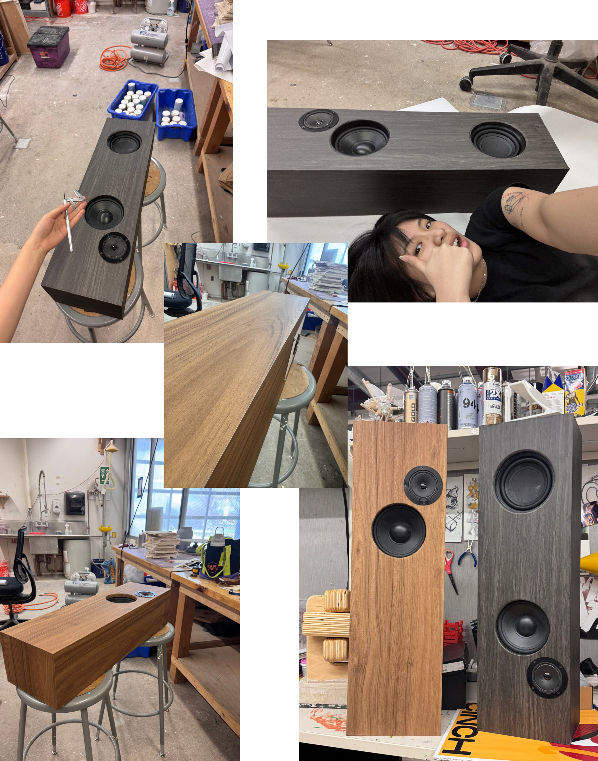 hhehehehe speakers vinyl wrapping in two wood-grain colorways