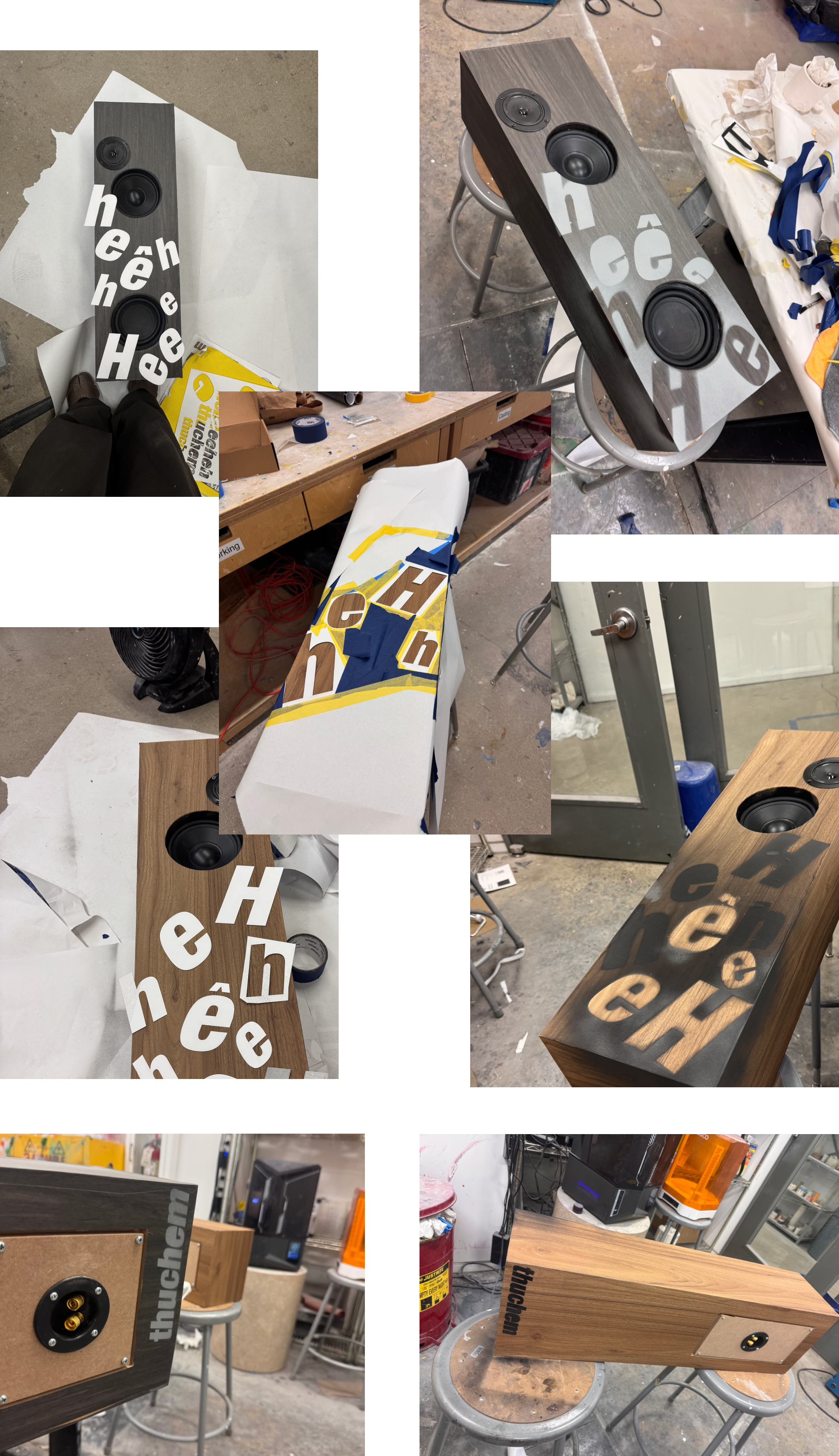hhehehehe speakers stencil and spray painting with personal signature