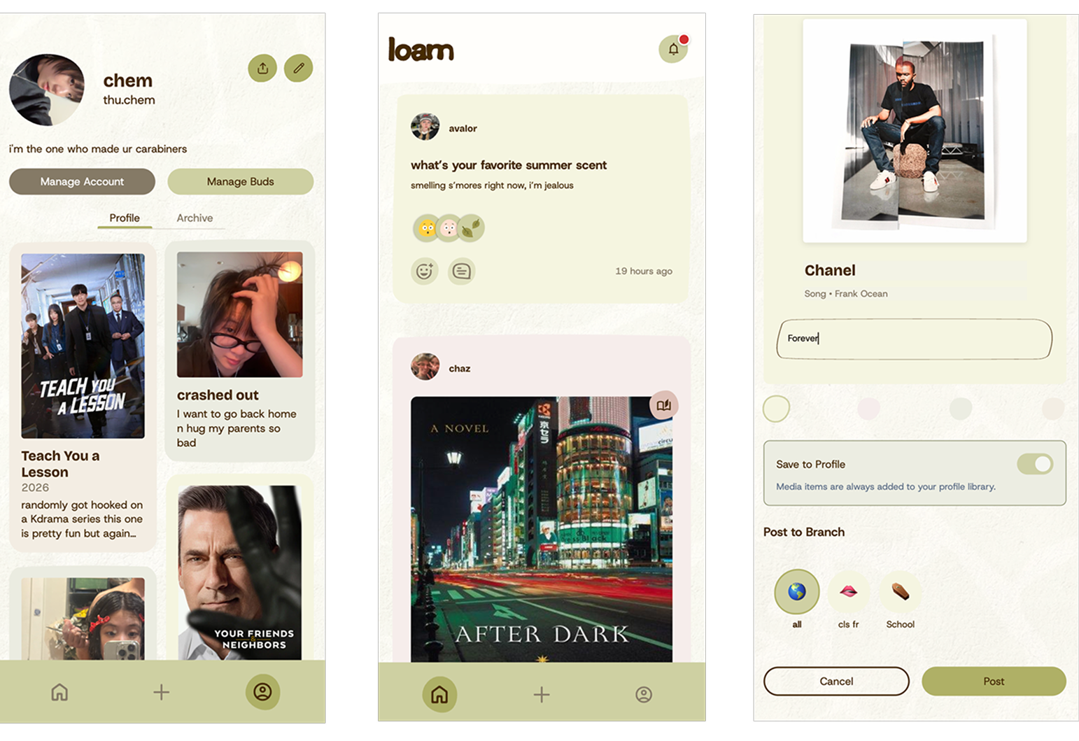 Loam MVP web-app final screen 1