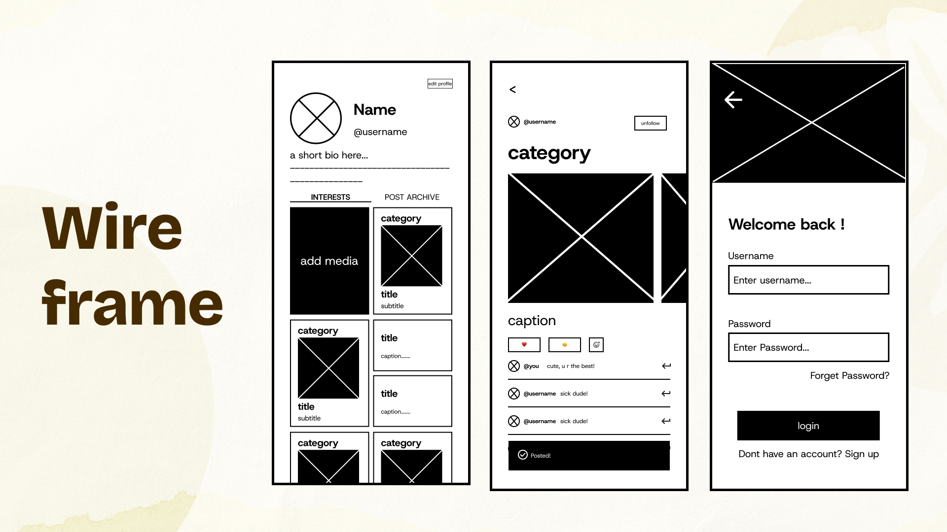 Loam wireframes