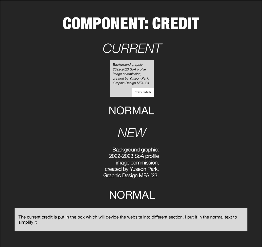 Component: Credit redesign